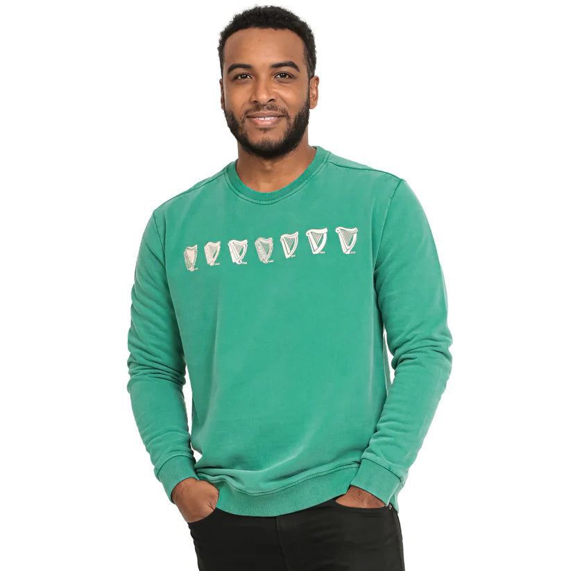 Guinness Evolution Harp Green Sweatshirt Funky Skunk