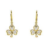 Gold Vermeil Drop Shamrock Earrings