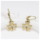 Gold Vermeil Drop Shamrock Earrings