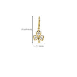 Gold Vermeil Drop Shamrock Earrings