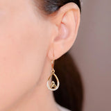 Gold Vermeil Studded Tear Drop Trinity Knot Earrings