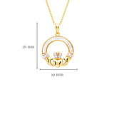 Gold Vermeil Mother of Pearl Claddagh Necklace