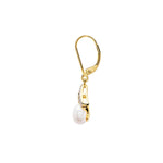Gold Vermeil Drop Pearl Celtic Trinity Knot Earrings