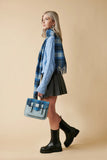 Medium Calton Satchel - Blue Tartan
