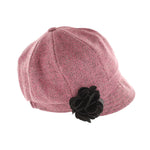 Newsboy Hat - Pink & Gray Herringbone