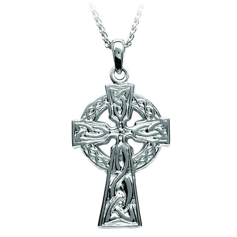SILVER CROSS TWO SIDED CELTIC