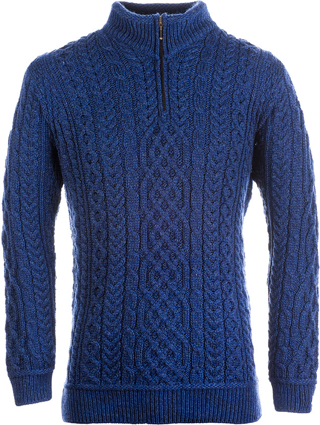 Super Soft Aran Troyer Half Zip Sweater Ink – Funky Skunk