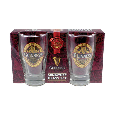Guinness Mini Shot Glass Classic Label - Set of 2