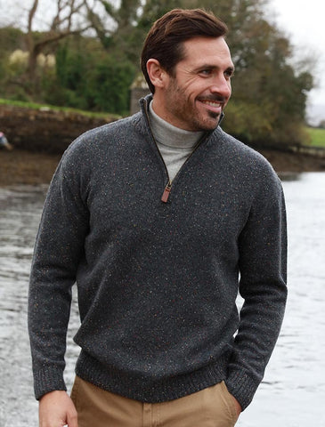 Donegal Blend Zip Neck Sweater
