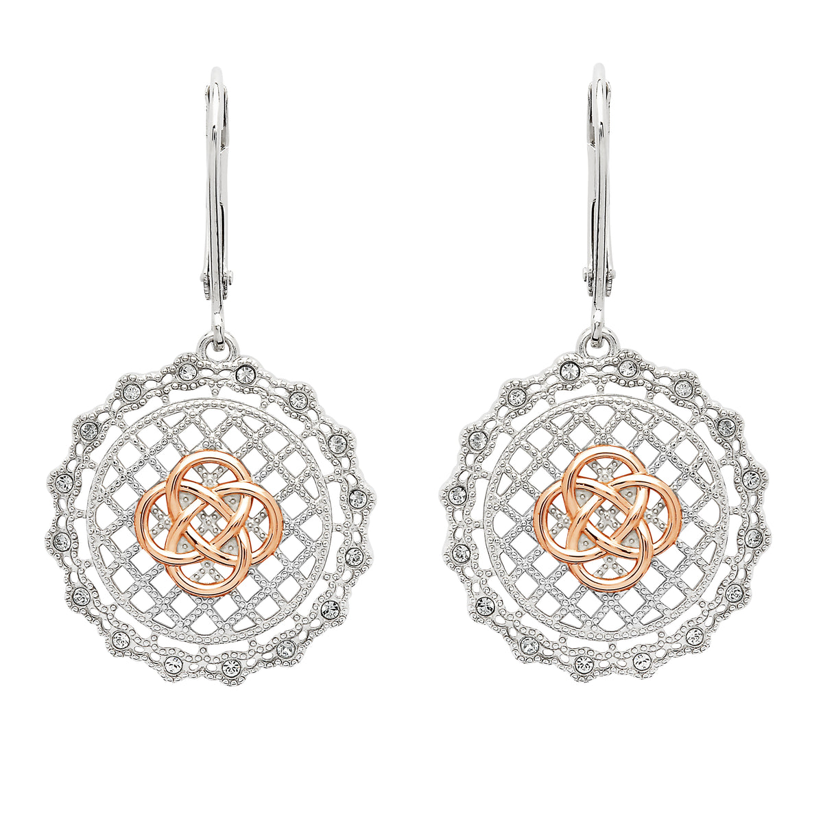 Irish Lace Celtic Knot Drop Earrings Funky Skunk