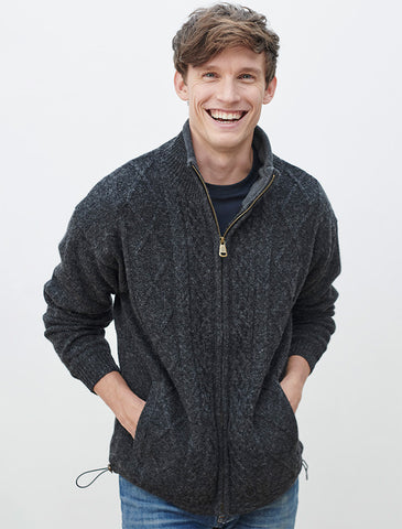 Windproof Aran Style Jacket - Silver