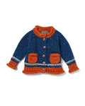 Baby Cardigan - Blue and Orange