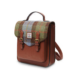 Calton Backpack - Chestnut & Blue Tartan