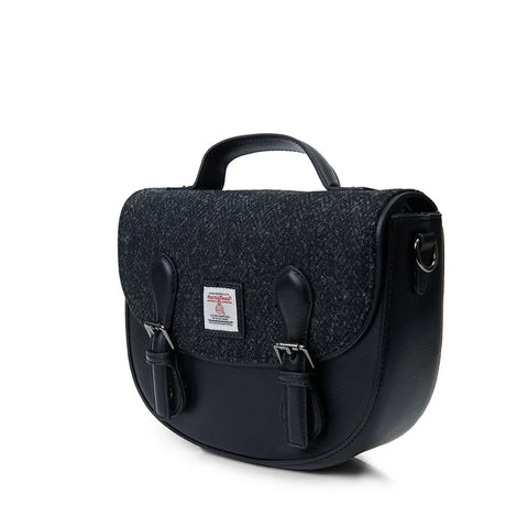 The Mini Cobble Satchel - Black Herringbone