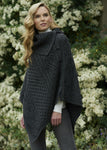 Tipperary Cowl Neck Poncho - Charcoal