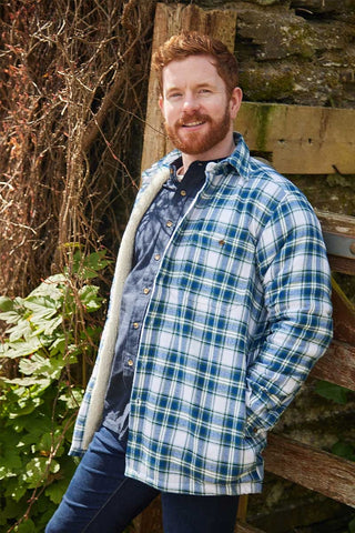 Lee Valley Flannel Fleece Lined Shirt - Douglas Blue Tartan