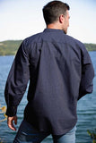 Comfort Blend Traditional Shirt - Navy and White Stripe
