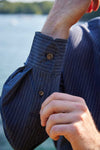 Comfort Blend Traditional Shirt - Navy and White Stripe