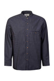 Comfort Blend Traditional Shirt - Navy and White Stripe