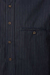 Comfort Blend Traditional Shirt - Navy and White Stripe