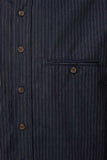 Comfort Blend Traditional Shirt - Navy and White Stripe