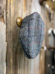 Vintage Tweed Cap - Gray & Red Checkered