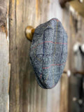 Vintage Tweed Cap - Gray & Red Checkered