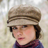 Newsboy Hat - Light Brown Herringbone