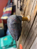 Vintage Tweed Cap - Gray & Red Checkered