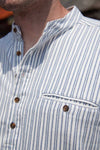 Flannel Traditional Shirt - Blue/Ivory Stripe
