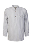 Flannel Traditional Shirt - Blue/Ivory Stripe