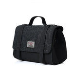 The Orkney Satchel - Black Herringbone