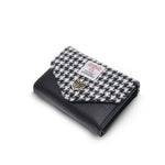 Small Clasp Purse - Black and White Dogtooth