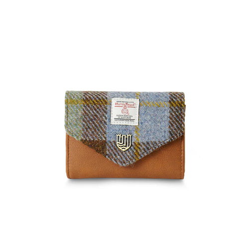 Small Clasp Purse - Chestnut and Blue Tartan