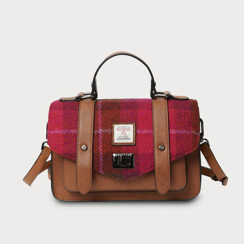 Medium Satchel - Fuchsia Tartan