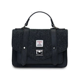 Medium Satchel - Black Herringbone