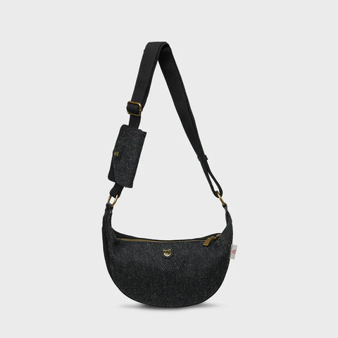 Luna Bag - Black Herringbone