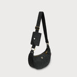 Luna Bag - Black Herringbone