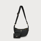Luna Bag - Black Herringbone