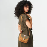 Mini Saddle Bag - Chestnut Herringbone