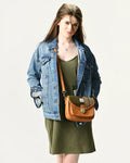 Mini Saddle Bag - Chestnut and Blue Tartan