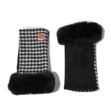 Lambswool Mitten - Black White Dogtooth