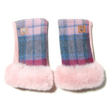 Lambswool Mitten - Pink and Blue Tartan