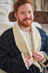 Fleece Nightrobe - Green/Navy Tartan