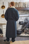 Fleece Nightrobe - Green/Navy Tartan