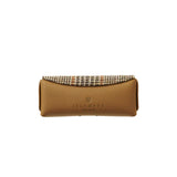 Leather Glasses Case - Beige Dogtooth