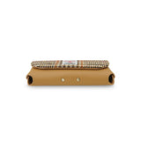 Leather Glasses Case - Beige Dogtooth