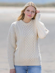 Unisex Aran Sweater - White