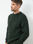 Unisex Aran Sweater - Army Green