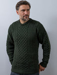 Unisex Aran Sweater - Army Green